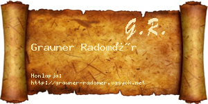 Grauner Radomér névjegykártya